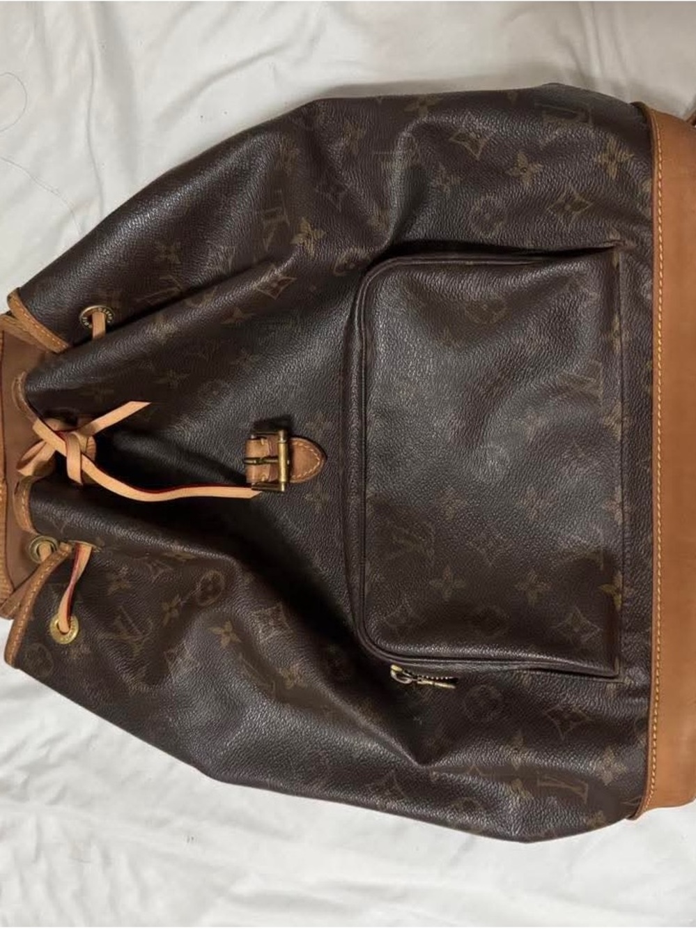 Louis Vuitton Brown Monogram Canvas Drawstring Backpack